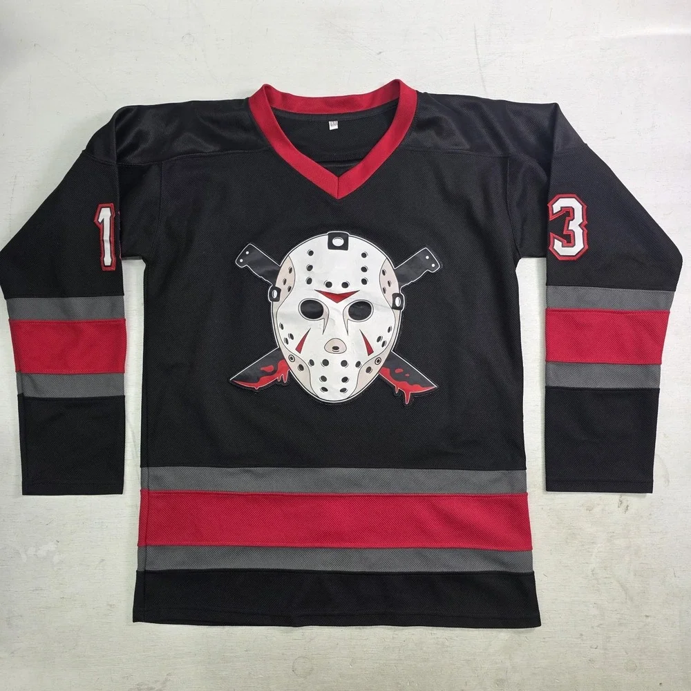 Friday The 13th Jason Voorhees Hockey Jersey Halloween Horror Oversized Men's S
